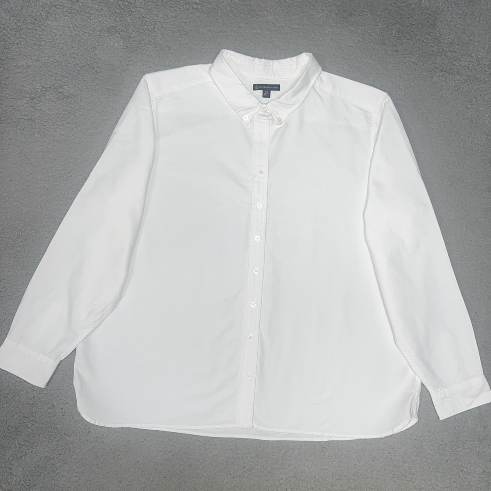 Brooks Brothers Shirt Women 3XL XXXL White OCBD Long Sleeve Button Up Blouse Top